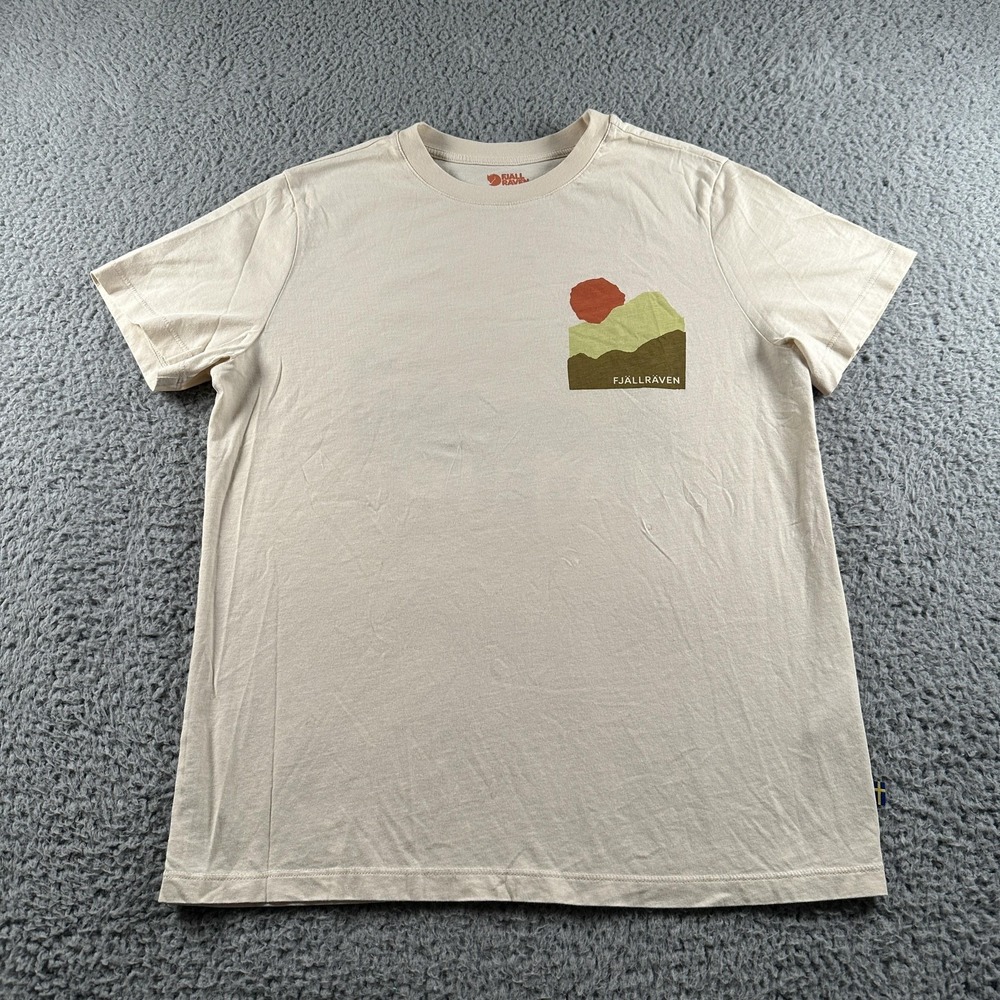 Fjallraven Nature T-Shirt Shirt Womens S Beige‎ Walk With Nature Graphic Hiking